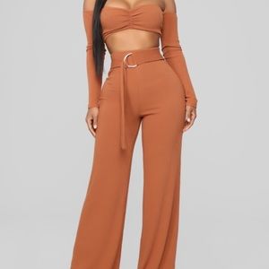 Flow With Me Pant Set - Rust